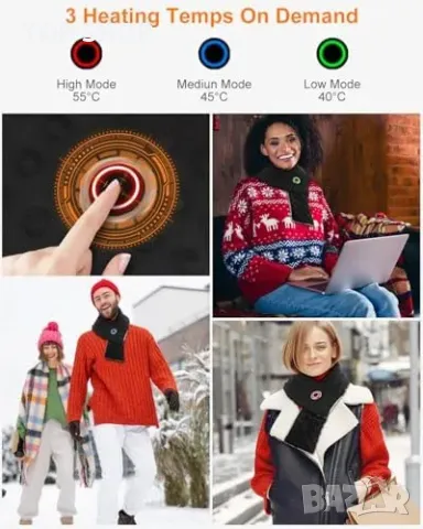 Нов Електрически нагреваем шал с USB батерия, 3 нива на температура, снимка 3 - Шалове - 49202904