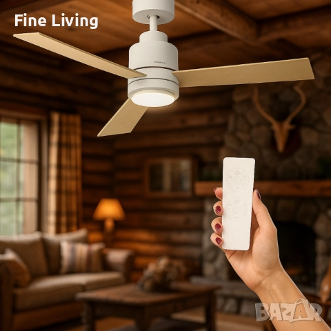 Таванен вентилатор с DC мотор, 45W и LED осветление - Brizy Bright Core, снимка 4 - Вентилатори - 52169737