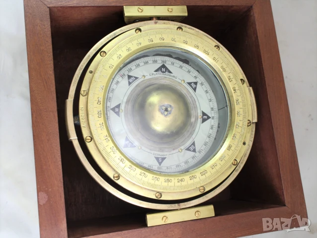 115 Магнитен корабен компас от месинг, произведен в Германия, снимка 7 - Колекции - 51181892