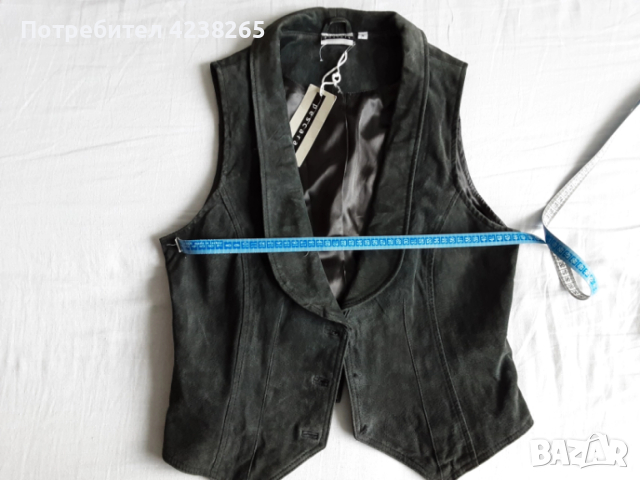 eлек нов, естествена кожа-велур , снимка 5 - Елеци - 52795332