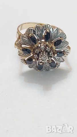 Руски златен пръстен с брилянти, снимка 3 - Пръстени - 40218892