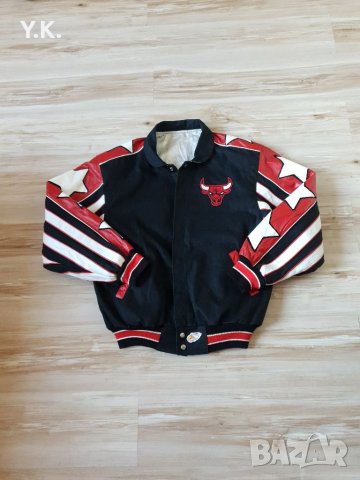 Оригинално мъжко двулицево яке Chicago Bulls NBA Disigned by Jeff Hamilton , снимка 2 - Якета - 39092058