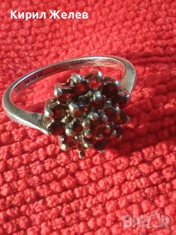 СТАР РУБИНЕН СРЕБЪРЕН ПРЪСТЕН СТЕРЛИНГ СИЛВЪР с ЩЕМПЕЛИ и за РУБИН КАМЪНИТЕ ЮВЕЛИРНА ИЗРАБОТКА 25377, снимка 2 - Антикварни и старинни предмети - 34628472