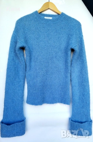 Equipment пуловер от алпака в наситено син цвят и маншетни ръкави