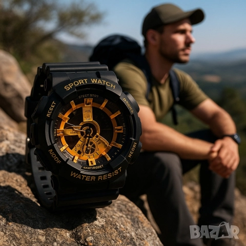 Мъжки многофункционален часовник - спортен, водоустойчив и удароустойчив , снимка 3 - Фен артикули - 52721456