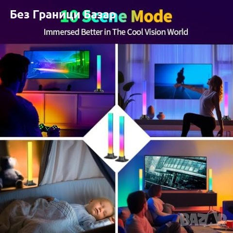 Нови Гейминг RGB Ленти 30CM Смарт Управление Музикален Режим, снимка 8 - Други - 43666678