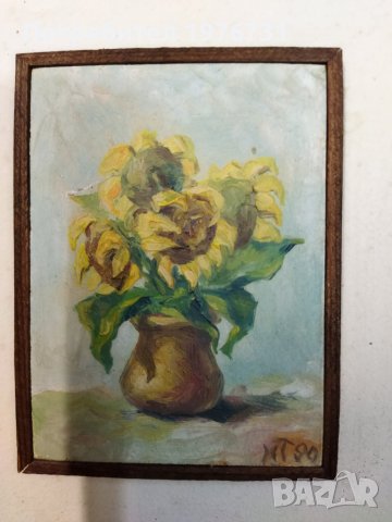 Лот от четири миниатюри натюрморт - с маслини бои , снимка 4 - Картини - 43702770