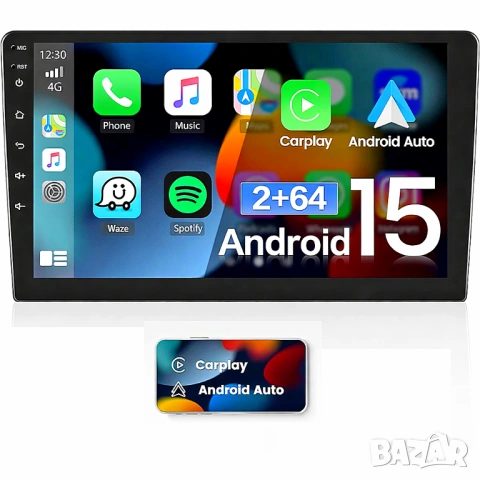 Мултимедия, Навигазия, за кола, за автомобил, универсална, Carplay, Android Auto, двоен дин, снимка 2 - Аксесоари и консумативи - 53379992