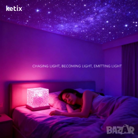 LED нощна лампа, LEAN, проектор с 16 RGB цвята, с дистанционно управление, снимка 2 - Лед осветление - 53590658