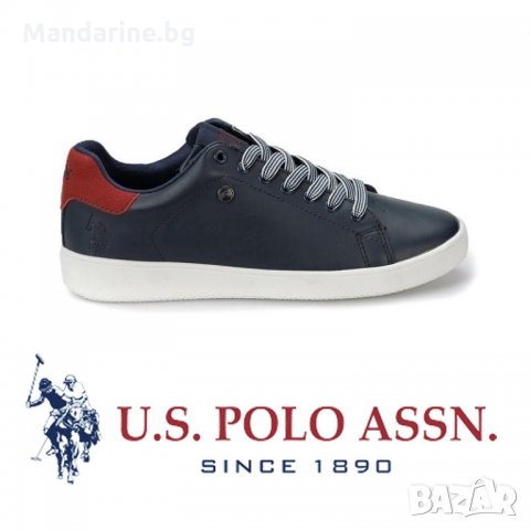 ПРОМО 🍊 U.S. POLO® № 38 🍊 Оригинални кожени спортни обувки DARK BLUE & RED нови с кутия, снимка 4 - Дамски ежедневни обувки - 26727164