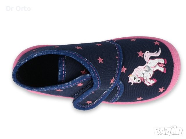 Befado Honey Бебешки пантофки за момиче, Тъмносини с еднорог, снимка 3 - Бебешки обувки - 43671204