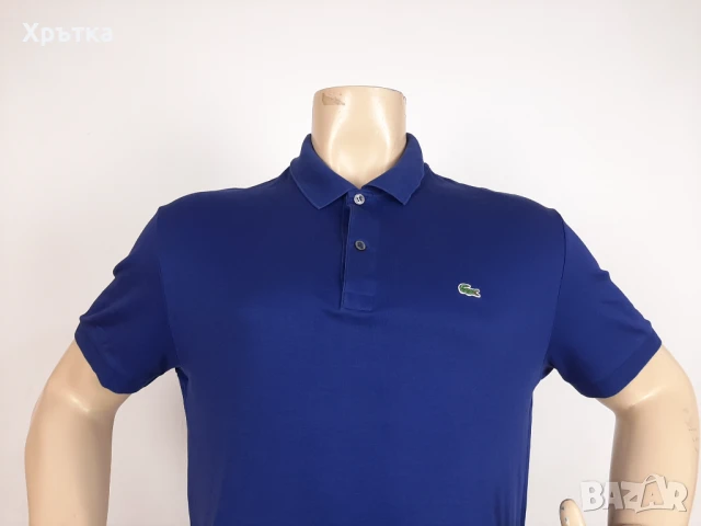 Lacoste Pima Cotton - Оригинална мъжка тениска с яка размер XL, снимка 5 - Тениски - 51071013