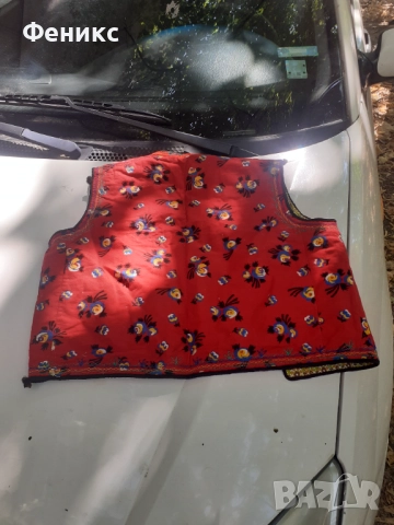 Старо червено шарено елече елек за народна носия, снимка 5 - Антикварни и старинни предмети - 51487702