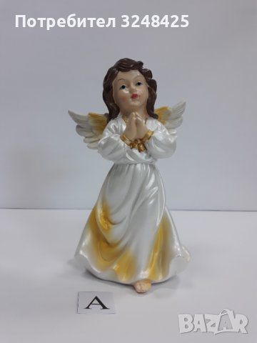 Ангел седефено бяло с жълто , модел А, снимка 2 - Статуетки - 37925563