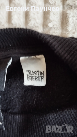 H&M x Justin Bieber ватирана фланелка размер L в черно Sweatshirt Chamges суичър , снимка 5 - Суичъри - 51515058