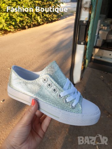 Дамски кецове в бледо зелено , снимка 8 - Маратонки - 44036914