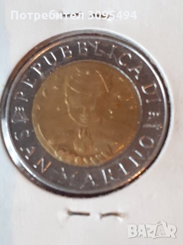 500 ЛИРИ. САН МАРИНО 1999г., снимка 2 - Нумизматика и бонистика - 33513696