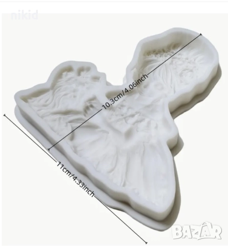 Момиче момиченце с куче Йорки в красива рокля силиконов молд форма фондан декор, снимка 2 - Форми - 52112073