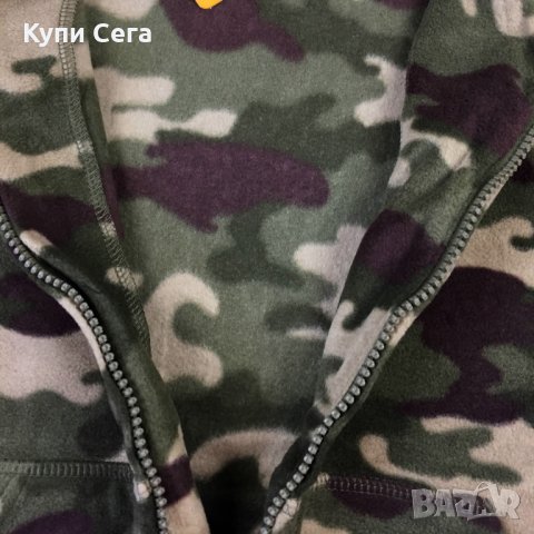 Зелен Камуфлаж Суичър Суитшърт Суитчър Горнище с Цип Качулка, снимка 3 - Детски пуловери и жилетки - 27710836
