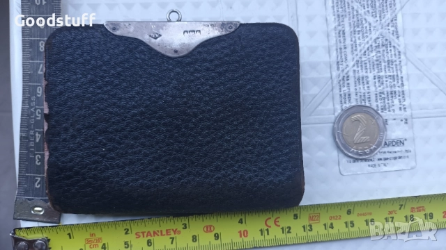 Сребро 925, кожа, Портфейл, Арт Деко, Бирмингам, портфейл, Англия , снимка 3 - Антикварни и старинни предмети - 51773074