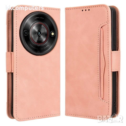ZTE Blade A75 5G nubia Focus Leather Magnetic Wallet Кожен Калъф и Протектор, снимка 3 - Калъфи, кейсове - 51182068