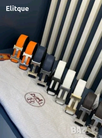 колани от естествена кожа в кутия hermes 3cm