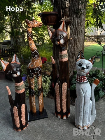 Котки от дърво 60см, 80см, 100см. , снимка 4 - Декорация за дома - 29390000