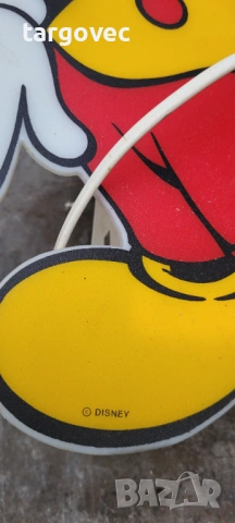 Оригинална старинна детска лампа Мики Маус на Дисни, снимка 4 - Антикварни и старинни предмети - 53279504