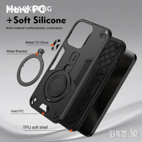 ZTE Blade A34 / A54 / 360° Swivel Kickstand Удароустойчив Калъф и Протектор, снимка 7 - Калъфи, кейсове - 48598787