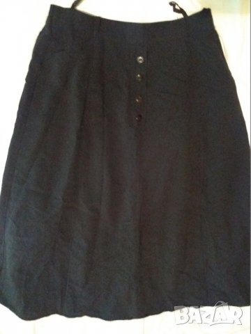 Дамска лятна черна пола с подплата и 4 копчета S-М, снимка 2 - Поли - 28799006