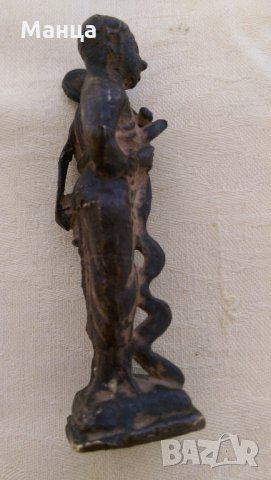 Бронзова Египетска фигура, снимка 4 - Антикварни и старинни предмети - 28599849