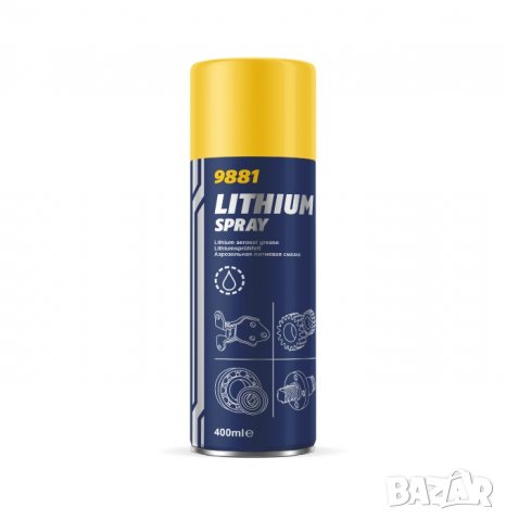 Спрей Литиева Грес MANNOL Lithium Spray, 400мл. , снимка 1 - Аксесоари и консумативи - 32763005