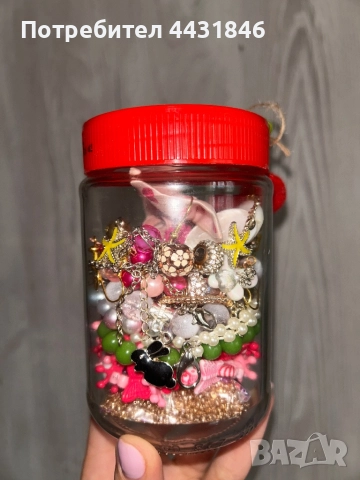 Буркан с бижута, снимка 3 - Бижутерийни комплекти - 51533461