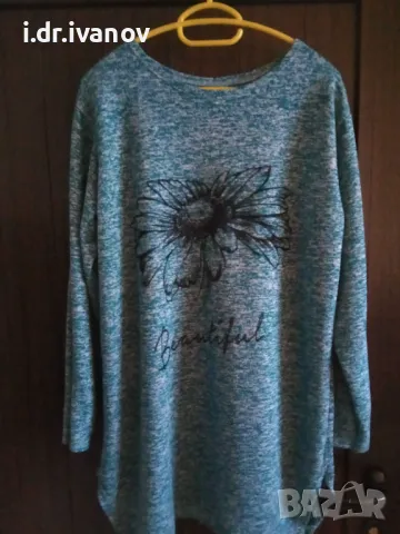 свежа зелена туника с цвете, снимка 2 - Туники - 49774435