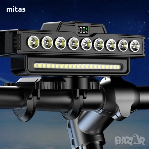 Ултра ярка 9 LED + 21 SMD светлина за велосипед, Фар, Клаксон, Батерия, снимка 4 - Аксесоари за велосипеди - 52003435
