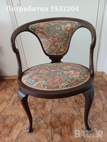 Стар английски стол, снимка 2 - Антикварни и старинни предмети - 52133507