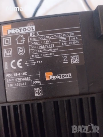 Protool/Festool/BC3 Зарядно за батерий7.2-18v., снимка 3 - Други инструменти - 50590981
