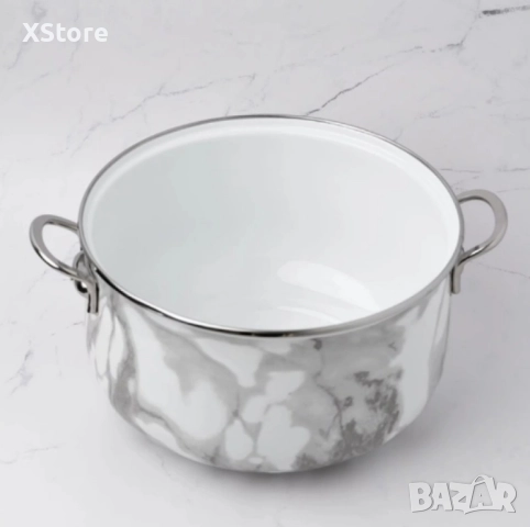 Тенджера Goldmann GM 8017-20W, 22/24 Емайл, Индукция, Бял/ Мрамор, снимка 5 - Съдове за готвене - 52507048