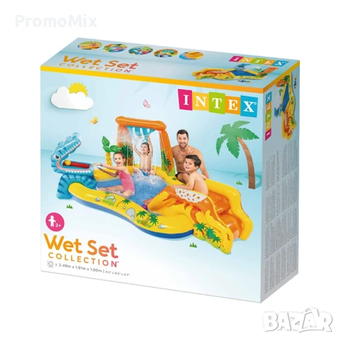Детски надуваем басейн с пързалка Intex 57444NP Dinosaur Play Center 4в1 Надуваем център, снимка 11 - Басейни и аксесоари - 51102291