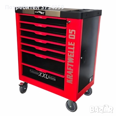 Професионална количка с инструменти Kraftwelle 05 - 7 чекмеджета и над 250 инструмента, снимка 9 - Куфари с инструменти - 52393724