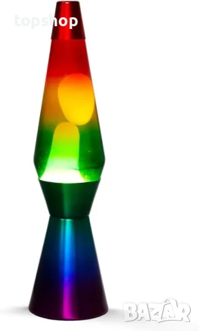 НОВА лава лампа ITotal Lava Arcobaleno XL1767, 40см висока, 30w, тествана, перфектна, снимка 2 - Настолни лампи - 50501679
