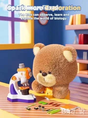 Нов Преносим детски микроскоп с проектор и експериментален комплект, снимка 2 - Образователни игри - 48780401