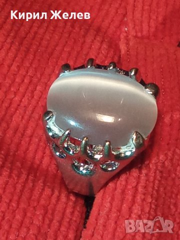 ПОСРЕБРЕН СТИЛЕН АРТ НУВО СКЪПОЦЕНЕН ПРЪСТЕН с КОТЕШКО ОКО 21640