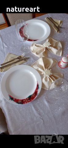 Ръчно рисувани чинии Luminarc 25,5см, 6бр, снимка 5 - Сервизи - 35090435