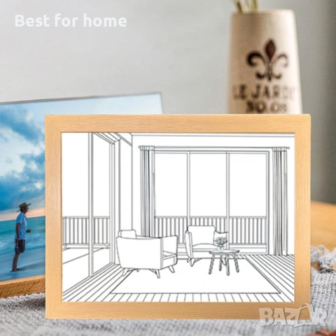 Светеща фоторамка | Декорация със светлинна картина | Светлинно и сенчесто изкуство , снимка 2 - Картини - 53524594