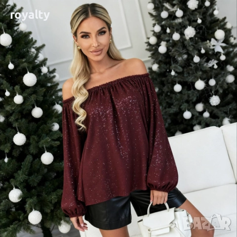 Ефирни официални блузки с паднали рамене 