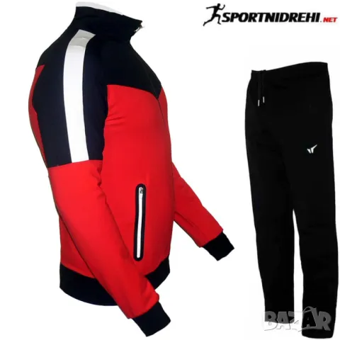 Мъжки спортен екип REDICS 220003, черен с червено, памук и ликра, снимка 2 - Спортни дрехи, екипи - 47951871