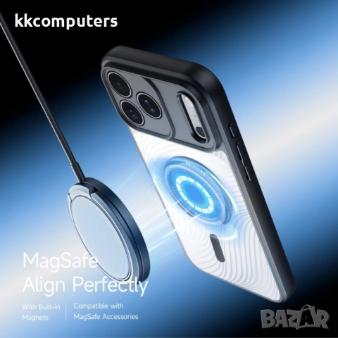 Силиконов твърд кейс Dux Ducis AIMO с Magsafe, За iPhone 17 Pro Max (6.9), Черен и Протектор, снимка 5 - Калъфи, кейсове - 52062346