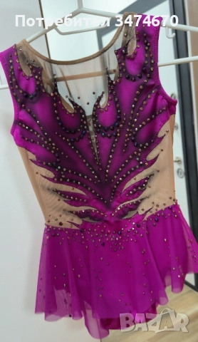 Трико ново за художествена гимнастика, танци, около 8-9 год, снимка 2 - Художествена гимнастика - 52436538