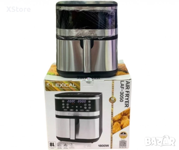 Въздушен фритюрник AirFryer,1800W,8L, снимка 6 - Фритюрници - 52430625